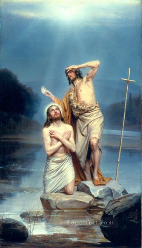 The Baptism of Christ religion Carl Heinrich Bloch Oil Paintings